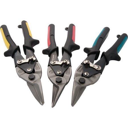 DYNAMIC Tools 3 Piece Aviation Snips Set, Right/Straight/Left D055205